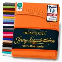 EXKLUSIV HEIMTEXTIL Marke Jersey Spannbettlaken 90-100x200 cm Terrakotta