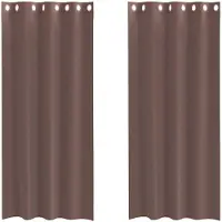 vidaXL Voile Vorhänge mit Ösen 2 Stk. Braun 140x225 cm