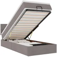 vidaXL Ottoman-Bett mit Matratze & LEDs Taupe 80x200 cm Stoff