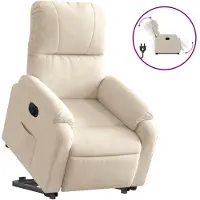 vidaXL Relaxsessel mit Aufstehhilfe Elektrisch Beige Mikrofasergewebe
