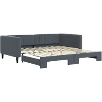 vidaXL Tagesbett Ausziehbar Dunkelgrau 100x200 cm Samt