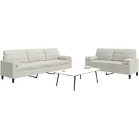 vidaXL 2-tlg. Sofagarnitur mit Kissen und Nackenrollen Creme Samt