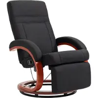 SUGIFT Fernsehsessel drehbar, Relaxsessel mit Liegefunktion, Ruhesessel Leinenoptik, Schwarz | bis 140 kg | 360° drehbar | 135° Neigung