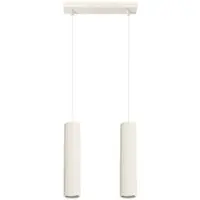 Licht-Erlebnisse Pendelleuchte 2-Flammig GU10 30 CM Breit Aluminium In Creme Länglich Modern