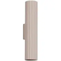 Licht-Erlebnisse Innen Wandleuchte Up Down 30 CM Hoch Taupe 2-Flammig GU10 Länglich Modern Aluminium
