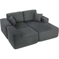 HOMCOM Ecksofa mit Schlaffunktion, L-Form 267 cm Schlafsofa mit Wurfkissen