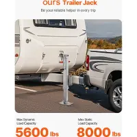 Vevor Anhängerheber, 3628 kg statische Tragkraft, Hochleistungs-Ausdrehstütze, 195-1005mm Abstellstütze mit Griff für Wohnwagenanhänger, Pferdeanhänger, Nutzanhänger und Yachtanhänger