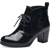 Marco Tozzi Damen Stiefeletten zum Schnüren, Schwarz (BLACK PATENT), 37 EU