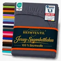 EXKLUSIV HEIMTEXTIL Jersey Spannbettlaken 200 x 220 cm Navyblau 100% Baumwolle Öko - Tex Zertifiziert Bed-Sheet Bettlaken Spannbetttuch