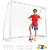 Bauhaus Fußball-Trainingstor für Kinder VX46314, Netz 244 × 183 cm, robuster PVC-Rahmen, weiß