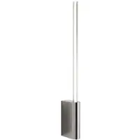 Zafferano Brillante 1-flammige LED-Wandleuchte in poliertem Chrom, minimalistisches Design, zylindrischer Polycarbonat-Diffusor, Höhe 50,7 cm, Schutzart IP20