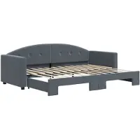vidaXL Tagesbett Ausziehbar Dunkelgrau 80x200 cm Samt