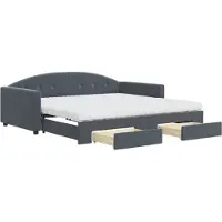vidaXL Tagesbett Ausziehbar mit Schubladen Dunkelgrau 100x200 cm Samt