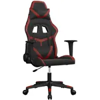 vidaXL Gaming-Stuhl mit Massagefunktion Schwarz und Weinrot Kunstleder