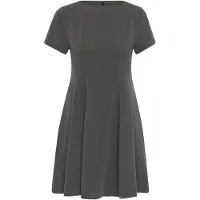 Kaffe Midikleid "Damen Kleid KAsakura", Damen, Gr. 40, N-Gr, grau (dunkelgrau melange), Obermaterial: 77% Polyester Pol. recyc.. 18% Viskose CV. 5% Elasthan EL., Kleider Midikleid