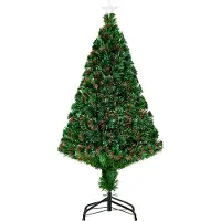 HOMCOM Weihnachtsbaum Tannenbaum Christbaum LED Lichtfaser Stern 5 Modell
