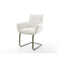 DELIFE Freischwinger Nela-Flex Bouclé Soft Beige Freischwinger flach Effektfinish Titan