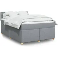 vidaXL Boxspringbett mit Matratze Hellgrau 140x200 cm Stoff