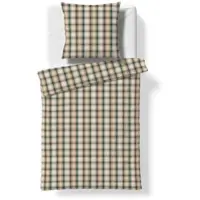 Fleuresse gewebte Edelflanell Bettwäsche Lech Lancaster 160x210 cm + 65x100 cm | bunt - bunt