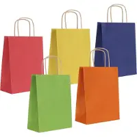 Merkloos Adventskalender Set mit 25 bunten Tüten mit Griff – 18 x 22 x 8 cm – Kraftpapier mit Kordelzug – für Aufträge, Geschenke, DIY-Adventskalender