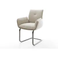 DELIFE Freischwinger Nela-Flex Webstoff Soft Beige Freischwinger flach Graphit