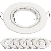 Mextronic 6x Einbaurahmen MR16 SET Mattweiß 6101-A-MW Ø65 mm IP20