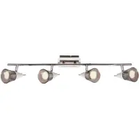 Licht-Erlebnisse Deckenspot Rauchglas Edelstahl GU10 verstellbar Weiß Chrom 4-flammig länglich