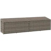 vidaXL Garten-Auflagenbox Grau 220x50x58 cm Poly Rattan