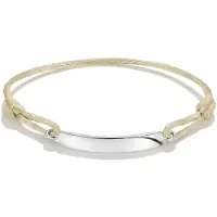 Thomas Sabo Armband "Together Textilarmband" Gr. 24, beige (silberfarben, beige), Armbänder, 24, Silber 925 (recycelt) Textil, Silber 925 (recycelt), Textil, Armband