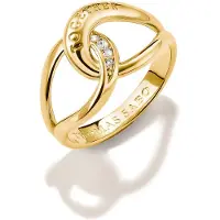 Thomas Sabo Fingerring "Together Ring gelbgoldfarben" Gr. 56, gold (gelbgoldfarben, kristallweiß), Fingerringe, Damen, 56, Metall, Fingerring, mit Zirkonia (synth.)
