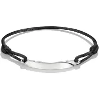 Thomas Sabo Armband "Together Textilarmband" Gr. 24, silber (silberfarben, schwarz), Armbänder, 24, Silber 925 (recycelt) Textil, Silber 925 (recycelt), Textil, Armband
