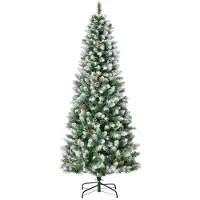 BellaFurn Künstlicher Weihnachtsbaum mit Schneezweigen | Farbe: Grün/Weiß | Abmessungen: 75x75x180 cm