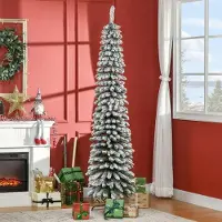 BellaFurn Künstlicher Weihnachtsbaum 210 cm mit Schneezweigen | Farbe: Grün + Weiß | Abmessungen: 54x54x210 cm
