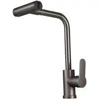 StarTech.com Küchenarmatur - Ausziehbare Spültischarmatur - 4 Wasserfunktionen - Warm- und Kaltwasser - 360° schwenkbar - Flexibler Auslauf - 304 Edelstahl - Gunmetal-Grau