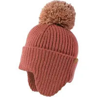 Maximo Strickmütze , Jungen, Gr. 49/51, rosa, Strick, Materialmix, Mützen Strickmütze, wärmend, breiter Umschlag, Ohrenklappen, Bommel