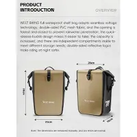 StarTech.com Fahrrad Packtasche - Doppelseitige Gepäckträgertasche 18–28L - Wasserdichtes PVC - Schnellverschluss - Reflektierend - Khaki 1 Stück