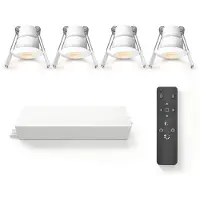 LEDVION 4er set LED Einbaustrahler ø35mm IP65 3W Weiß 2700K