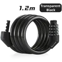 StarTech.com Fahrradschloss - 4-stelliges Kabel-Kombinationsschloss - Stahlkette 1,2 m - Schlüssellos - Wasserdicht - Transparent Schwarz