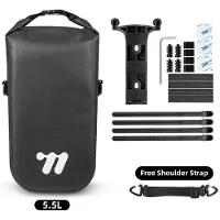 StarTech.com Fahrrad Gabeltasche vorne - Doppelseitige Bikepacking Tasche - 5,5L wasserdicht - Schnellverschluss - TPU - Für MTB und Rennrad - Schwarz