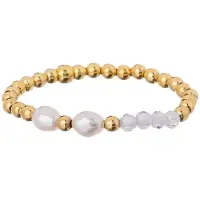 Alisia - Gold-plated beaded ring with real pearl AL4815-Oro - Circuit: 57 mm