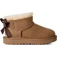 Ugg Unisex für Kinder. 1185920T Ultra Mini Bailey Bow Lederstiefeletten braun (26), Wohnung, Keine, Lässig, Kinderbekleidung