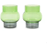 Tom Dixon - Bump Trinkgläser, H 9 cm, grau / grün (2er-Set)