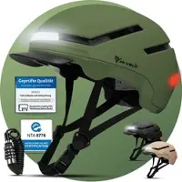 MIVELO Fahrradhelm mit Front- und Rücklicht NOVA - Olivgrün - M - Bestseller,Neu,oft gekauft