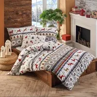 TRAUMSCHLAF Bettwäsche Joy 135x200 cm + 80x80 cm - braun;rot