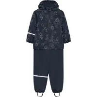 CeLaVi Rainwear Set - Aop, w. Fleece navy (7790) 90