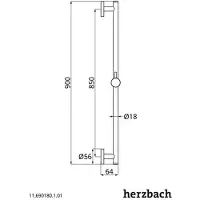 Herzbach 11.690180.1.01 LIVING SPA Wandstange round