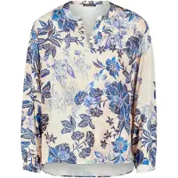Betty Barclay Schlupfbluse mit Blumenprint in Beige/Blau | Gr.: 38