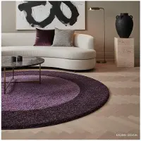 KADIMA DESIGN Teppich Hochflor RHEIN in Violett, mit Bordüre, Ø 200 cm