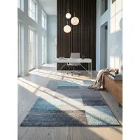 KADIMA DESIGN Teppich Kurzflor SOLDA in Blau, kariert, 140 x 200 cm