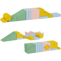 AIYAPLAY Schaumstoff Bausteine 12-tlg. Kinder Bausteinset mit Cord-Optik Bunt